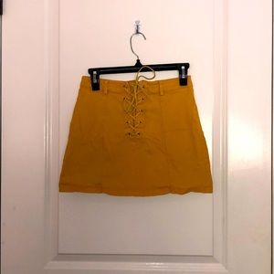 Forever 21 Yellow Denim Mini Skirt
